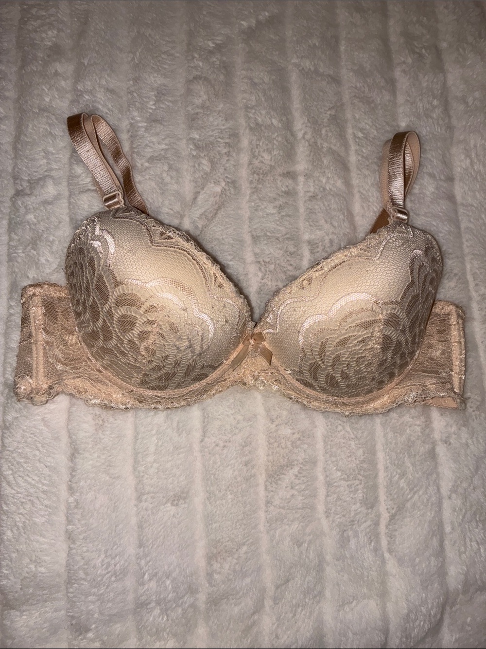 Beige Lace Push-Up Bra - Women Intimates & Sleepwear